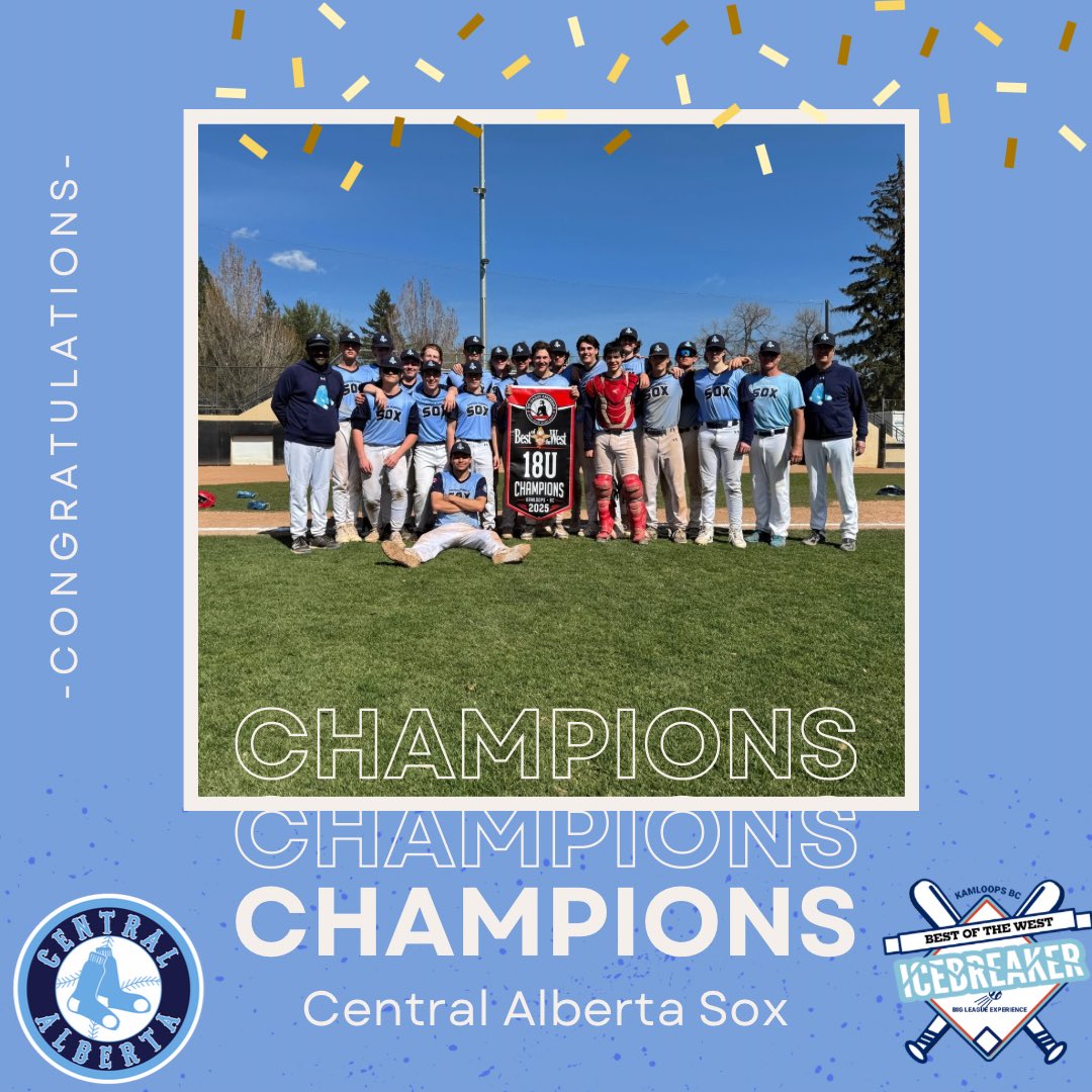 Big League Experience (@blebaseball_) on Twitter photo ๐๐ฒ๐ป๐๐ฟ๐ฎ๐น ๐๐น๐ฏ๐ฒ๐ฟ๐๐ฎ ๐ฆ๐ผ๐
๐ฎ๐ฟ๐ฒ ๐๐ต๐ฎ๐บ๐ฝ๐ถ๐ผ๐ป๐!!
Congratulations to the <a href="/CentralABSox/">The Central Alberta Sox</a> for winning a hard fought icebreaker tournament! The boys from The Dome came to play, putting together a 4-1 weekend!
Congratulation Players and Coaches!
#BOWIB25 ๐๐ฒ๐ป๐๐ฟ๐ฎ๐น ๐๐น๐ฏ๐ฒ๐ฟ๐๐ฎ ๐ฆ๐ผ๐
๐ฎ๐ฟ๐ฒ ๐๐ต๐ฎ๐บ๐ฝ๐ถ๐ผ๐ป๐!!
Congratulations to the <a href="/CentralABSox/">The Central Alberta Sox</a> for winning a hard fought icebreaker tournament! The boys from The Dome came to play, putting together a 4-1 weekend!
Congratulation Players and Coaches!
#BOWIB25