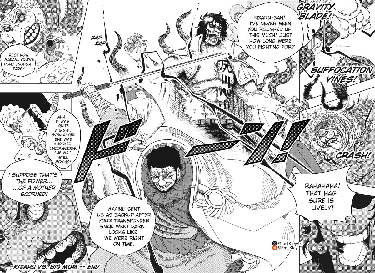 JustKleyArt's tweet photo. Kizaru vs. Big Mom Pirates -- Page 46, END!

At long last, it's finished! Thank you to everyone who was here from the beginning, and all those who tuned in later on. I will shortly be releasing the full comic in one thread.💛    #ONEPIECE #ONEPIECE1125 #ONEPIECE1145 https://t.co/G1CppxjX5y