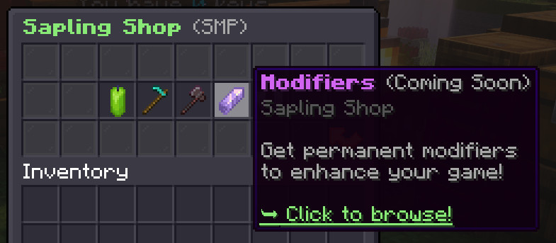 Spend your Saplings to power up!

+1 Block Reach
+1 Entity Reach
+1 Safe Fall Distance
⚡ 1.2x Block Break Speed

Th upgrades don’t disappear, but they’ll cost you.

Are you ready to flex your grind? 👑

IP: play.sapling.gg

#MinecraftSMP #Minecraft #PlaySapling
