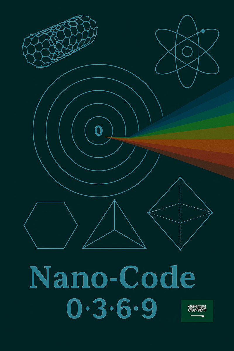 نظرية شفرة النانو 0·3·6·9 ، الضوء ليس مجرد موجة… بل شيفرة.
ينطلق من نقطة الصفر 0 المركز، ويتفاعل مع أنماط هندسية وذَرّية تُشفر بالإيقاع الكوني 3، 6، 9.
ليست مجرد فيزياء، بل لغة كونية تُكتب بالنور.

#شفرة_النانو_0369
#هاشم_الحبشي
#علم_وتقنية_النانو
#العلوم_البينية