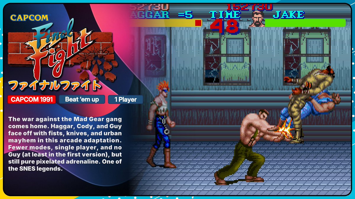 VcsRetro's tweet photo. โญ๐ฐ Final Fight
โ๐ฏ๐ต ใใกใคใใซใใกใคใ
โ๐ฎ Super Nintendo
โ๐น๏ธ1โฃ แดสแดสแดสs
โ๐งฉ Beat โem up
โ๐
Capcom 1991
โฐ โ โ โฏ
#RetroGaming #FinalFight #SNES #CapcomClassics
#ใใฉใญใ100 #ใใใญใใไบบๅ
จๅกใใฉใญใผใใ https://t.co/o2unFZpIDz