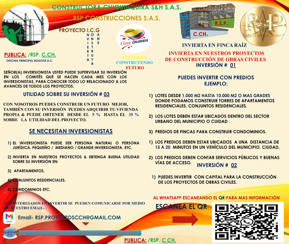 CONSTRUCTORACH4's tweet photo. RSP &amp; https://t.co/3c8qV4aU0K. Les da un cordial saludo, deseándoles muchos éxitos y prosperidad, a continuación los invitamos a que Conozca Nuestro Proyecto I.C.G. / INVIERTA/ CONSTRUYA / GANE. https://t.co/FFNmX3KFYO