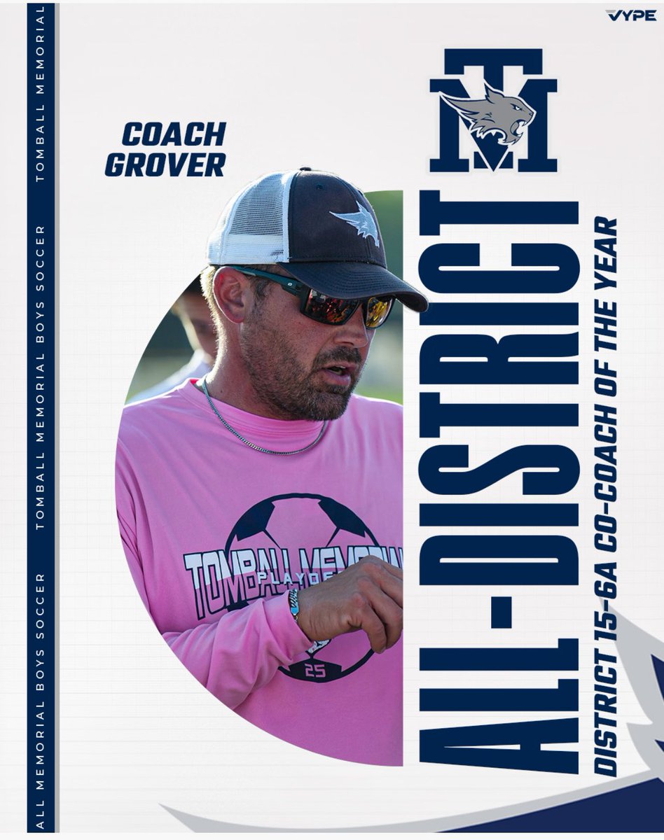 Congratulations to Coach Grover for being selected as District 15-6A Co-Coach of the year! The team had a tremendous ride and it was fun to watch it all play out!