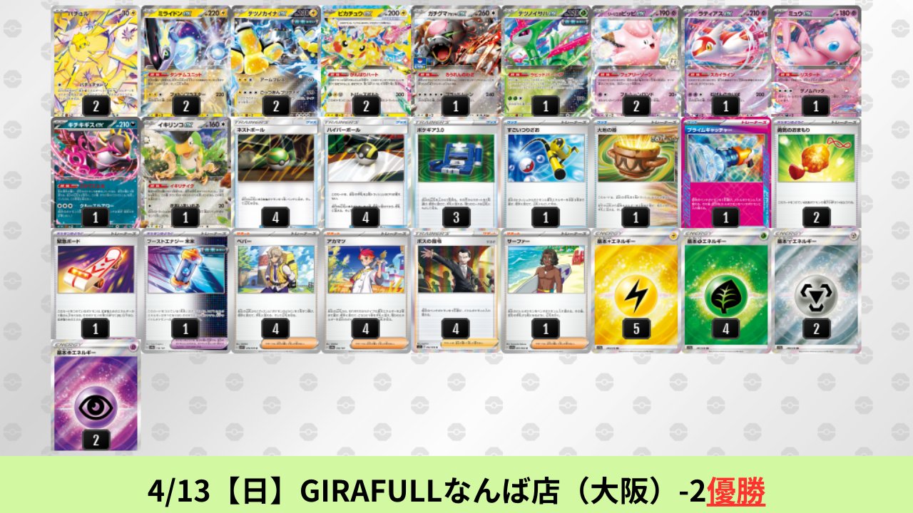 シティリーグ優勝】 バチュルバレット 構築済みデッキ ポケモン
