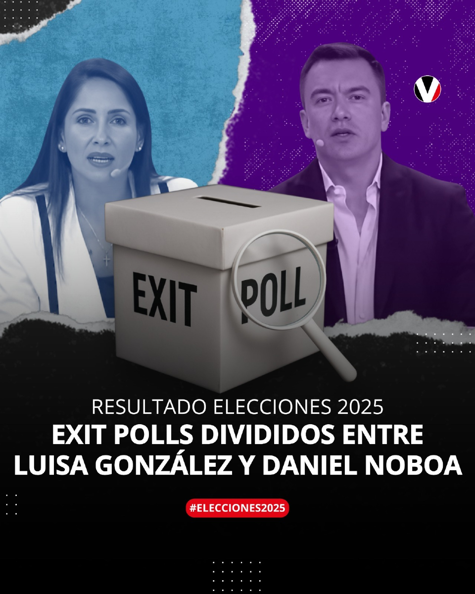 revistavistazo's tweet photo. #ATENCIÓN Dos encuestas a boca de urna se presentaron este 13 de abril, luego de que el CNE diera por terminada la jornada electoral. Los exit poll muestran resultados diferentes entre Daniel Noboa y Luisa González: https://t.co/nyenywtHEM https://t.co/ORLg5LhSW3