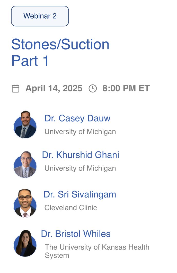 Khurshid Ghani (@peepeedoctor) on Twitter photo Tomorrow at 8 pm EST, join US <a href="/caseydauw/">Casey Dauw</a> <a href="/SSivalingamMD/">Sri Sivalingam</a> <a href="/BristolWhiles/">Bristol Brandt Whiles</a> ... Let us TEACH YOU! #TFL #Suctionsheath #URS #miniPCNL sign up here - free - tinyurl.com/y3nuawr3 <a href="/KARLSTORZUro/">KARL STORZ Urology</a> <a href="/Endo_Society/">Endourological Society</a> <a href="/AmerUrological/">Amer. Urol. Assn.</a> Tomorrow at 8 pm EST, join US <a href="/caseydauw/">Casey Dauw</a> <a href="/SSivalingamMD/">Sri Sivalingam</a> <a href="/BristolWhiles/">Bristol Brandt Whiles</a> ... Let us TEACH YOU! #TFL #Suctionsheath #URS #miniPCNL sign up here - free - tinyurl.com/y3nuawr3 <a href="/KARLSTORZUro/">KARL STORZ Urology</a> <a href="/Endo_Society/">Endourological Society</a> <a href="/AmerUrological/">Amer. Urol. Assn.</a>