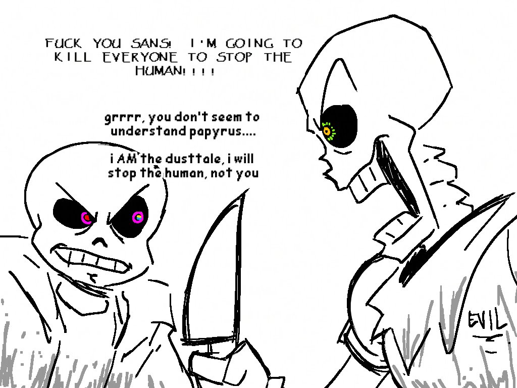 Otropayaso245's tweet photo. Dusttale au where every single monster remembers you're genoslides and comes to the same conclusion as sans for some reason

basically the undertale purge or something but funny, also everyone has some sort of colorful glowing eye

#undertale https://t.co/03RXpSqu6j