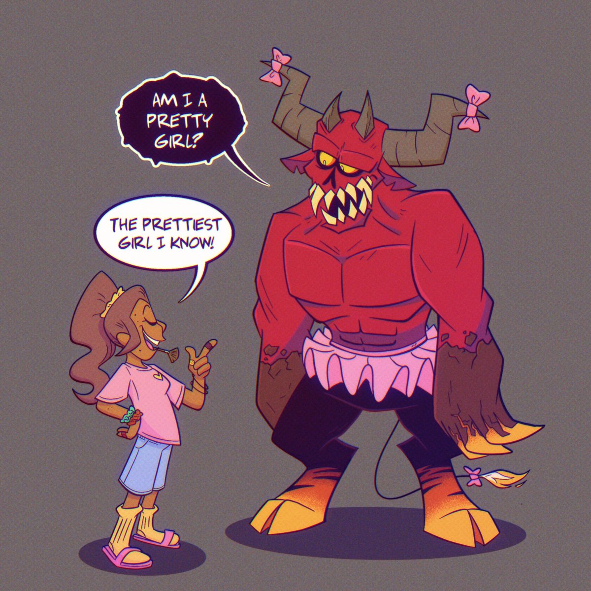 Besties
(they never/will never meet in the show)

Colored an old doodle I had
#spookymonth #spookymonthmoloch #spookymonthsusie