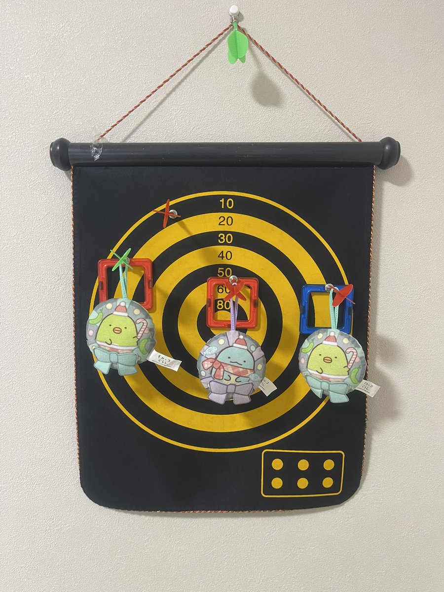 娘「飾りつけしたの！」
囚われのすみっこが磔にされてるようにしか見えないw