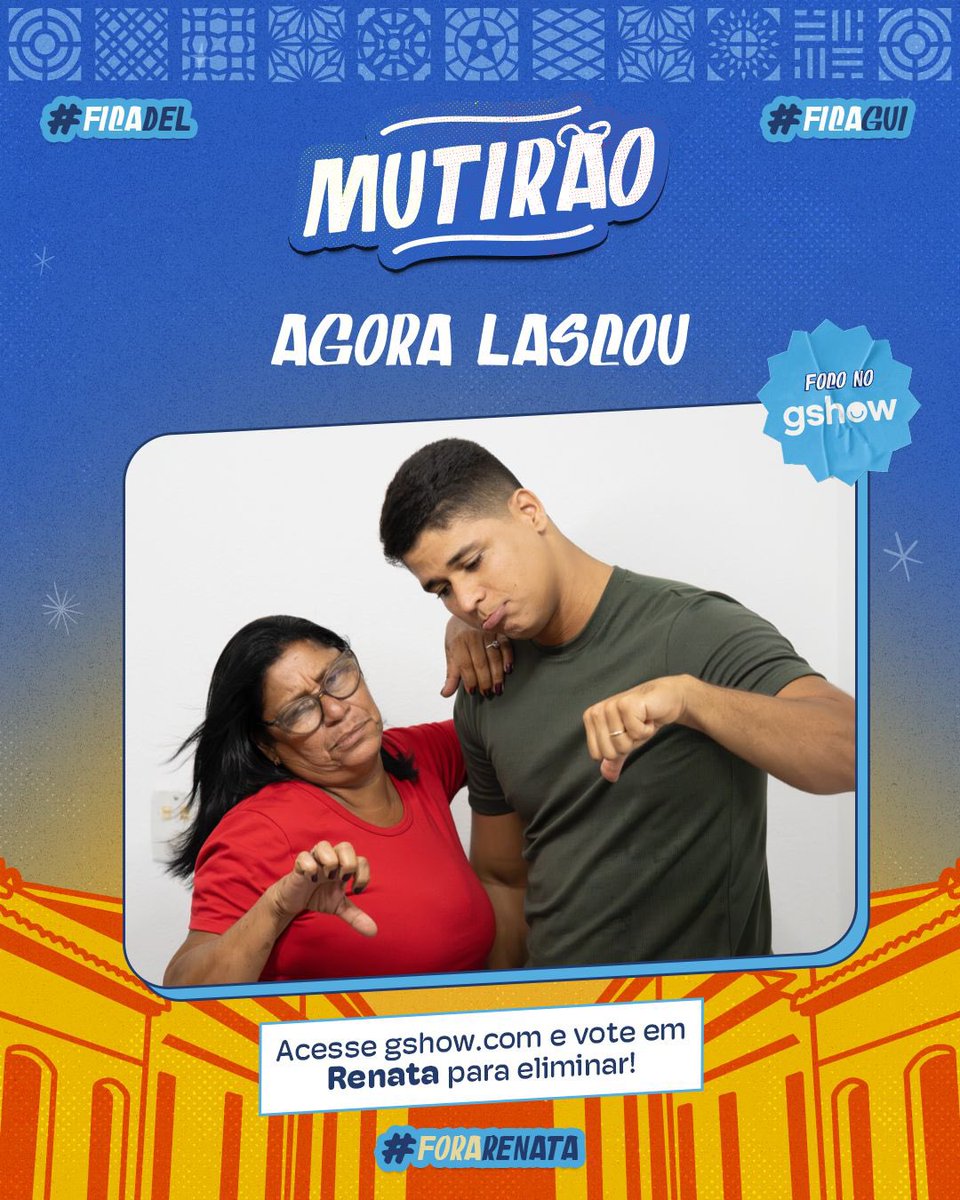 🚨 MUTIRÃO AGORA LASCOU! 🚨
É HORA DA VOTAÇÃO!

🔹 Comente um emoji a cada 10 votos! 👇

Encerra: 03:00h
Meta: 2K

✅ O voto é para ELIMINAR, vote em Renata! #ForaRenata

#DELMAeGui no #BBB25 | 🍺🦀