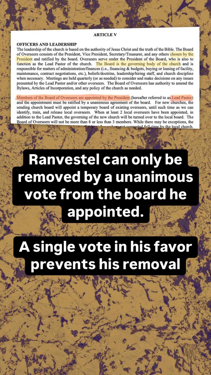 LeavingNetwork's tweet photo. KNOW BEFORE YOU SIGN: 
Vida Springs Church (Gainesville, Florida) rewrites bylaws, gives Ranvestel full control

https://t.co/9dydXaSNvq https://t.co/ANIdU79UzR