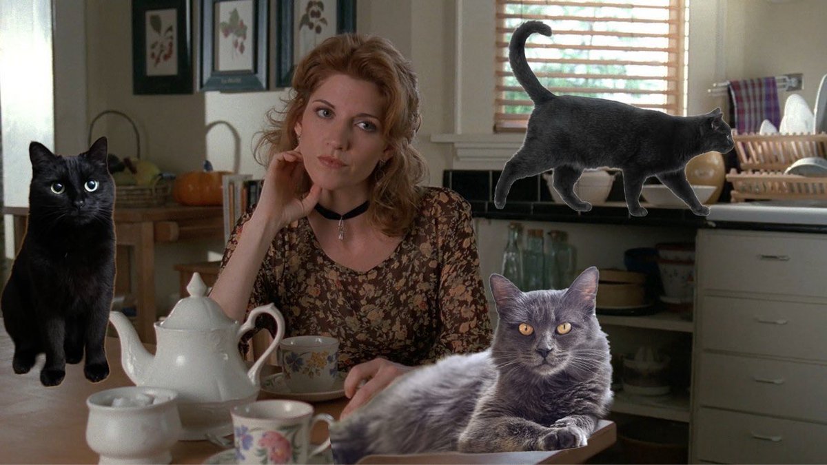 buzziightqueer's tweet image. they shouldve given melissa scully a cat just for fun. like look at her and tell me she doesnt have 2-3 cats with whimsical names and funky collars