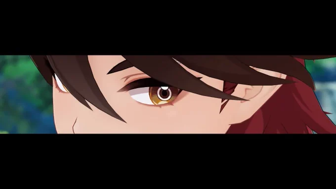 こんにちは! 眉ピでしたら公式イラストでこっそり透けてたり(①②)実戦紹介で一瞬だけ見えてたり(③)しますよ〜! ゲーム内でも頑張れば見られます(④)