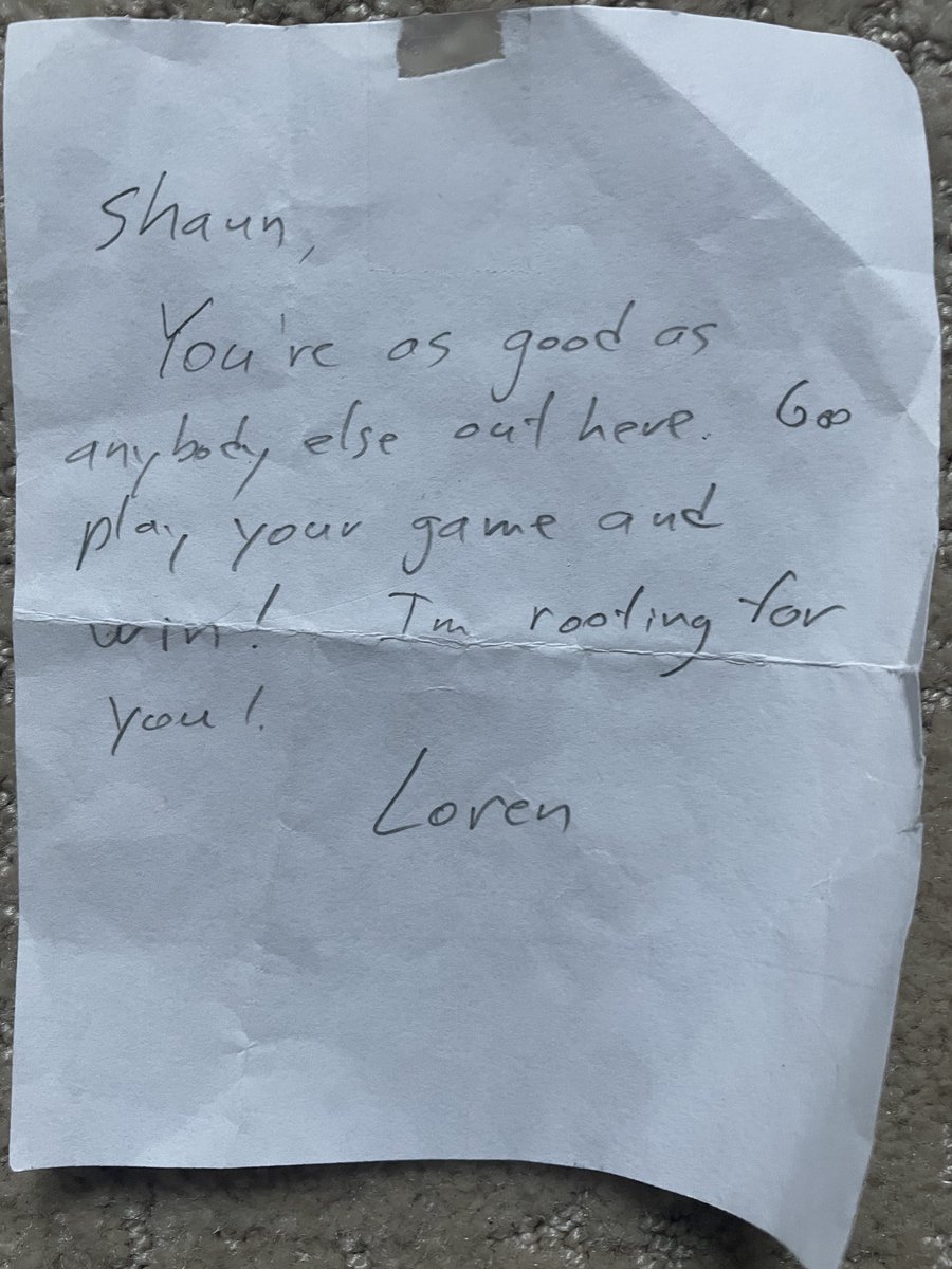 Shaun Micheel (@shaunmicheelpga) on Twitter photo Got home from ā¦<a href="/TheMasters/">The Masters</a>ā© this afternoon and I heard Rory reference a note that Cabrera left 4 him prior to the final round. Loren Roberts put this n my locker before my final round at Oak Hill n ā03. Canāt begin to tell you how much it meant! Good on Rory 2 talk about it Got home from ā¦<a href="/TheMasters/">The Masters</a>ā© this afternoon and I heard Rory reference a note that Cabrera left 4 him prior to the final round. Loren Roberts put this n my locker before my final round at Oak Hill n ā03. Canāt begin to tell you how much it meant! Good on Rory 2 talk about it