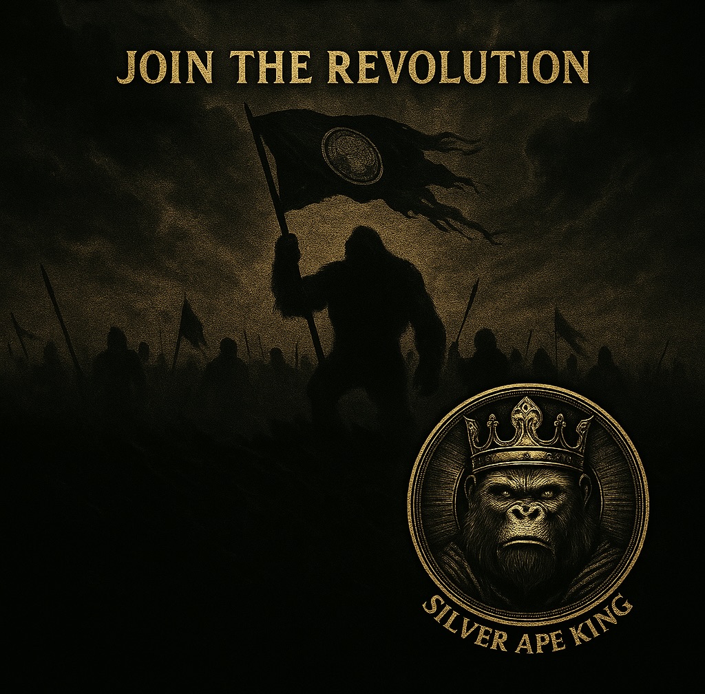 SilverApeKing's tweet image. THE SYSTEM IS CRACKING.
THE REVOLUTION HAS BEGUN.
🦍💥 
 #JoinTheRevolution #SoundMoney
