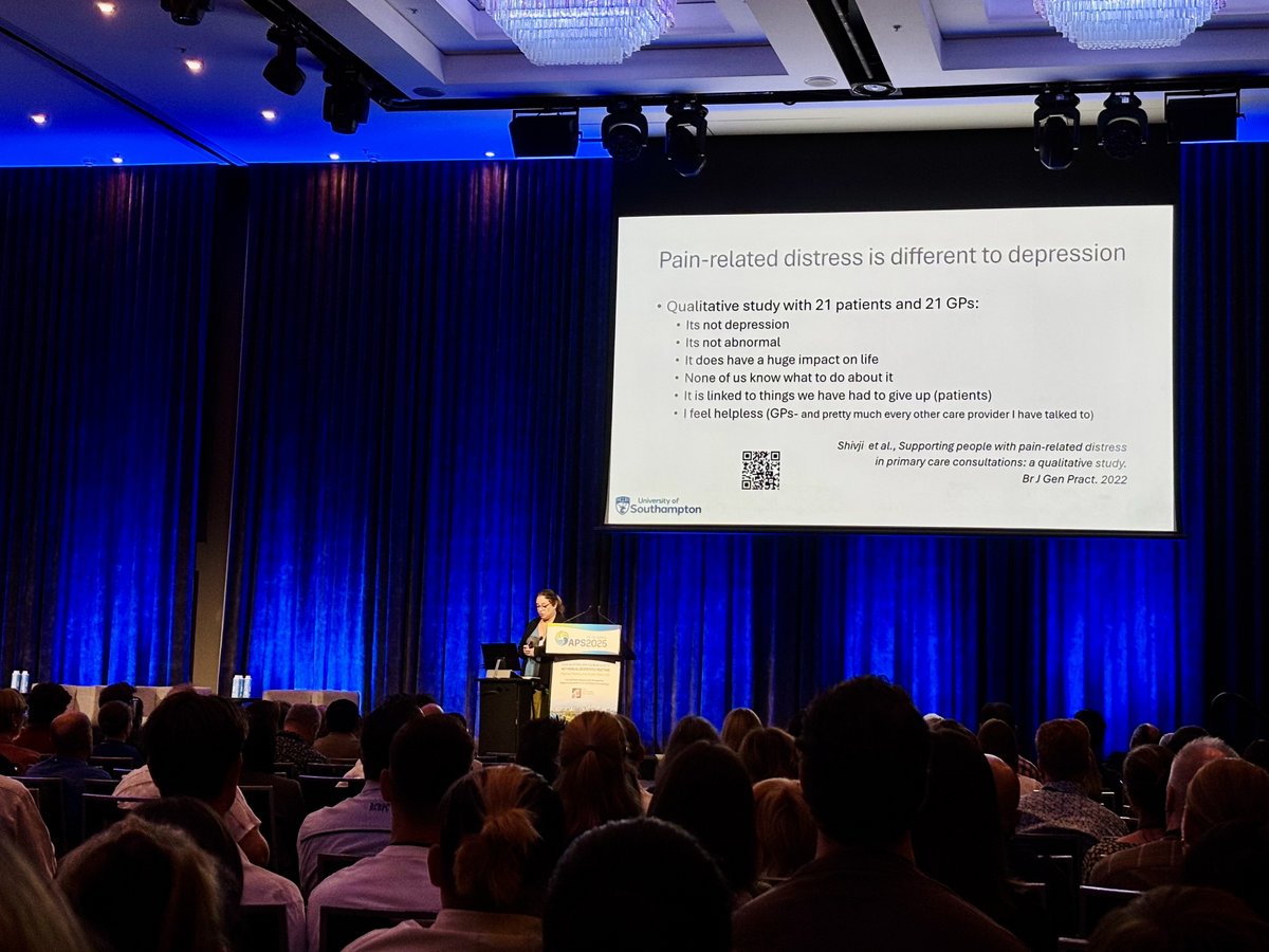JoshuaWPate's tweet image. Prof Tamar Pincus just mentioned how deficit-focused terms like ‘catastrophising’ and ‘dysfunctional beliefs’ are very unhelpful. She is talking about pain-related distress.
Another great talk at #AusPainSoc!