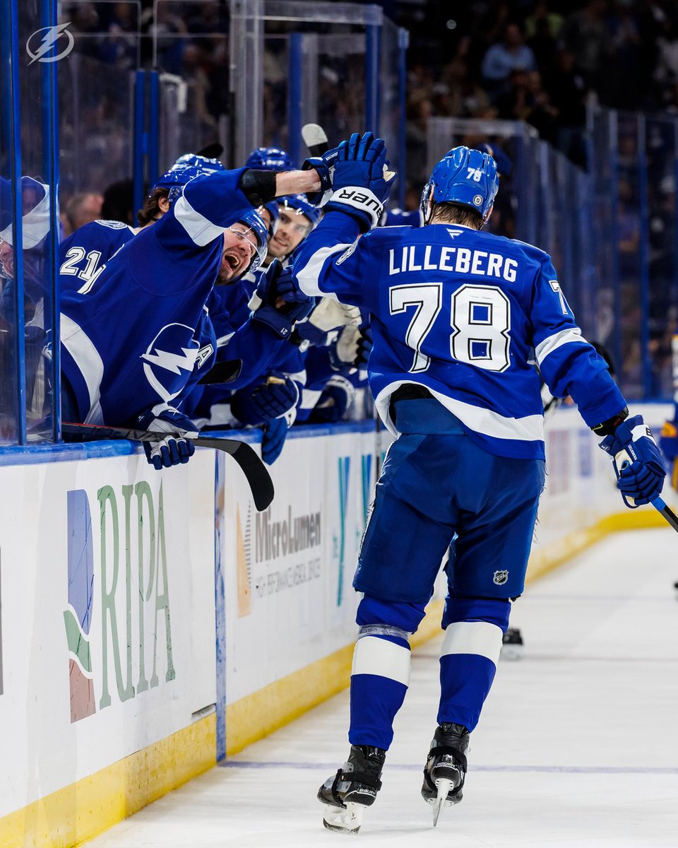 TBLightning's tweet photo. That is Emil's FIRST NHL GOAL!

...and no one is happier than Nikita Kucherov 🥹 https://t.co/1HoNvZU98a