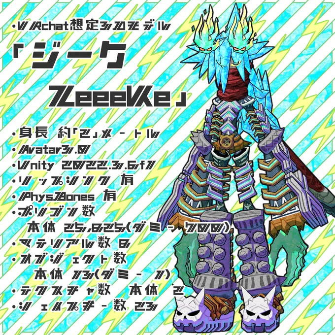VRChat想定3Dアバター「ジーク ZeeeKe」 本日よりサイノメ商店にて販売開始しました!気になった方は一つ良しなに!サイノメ商店 