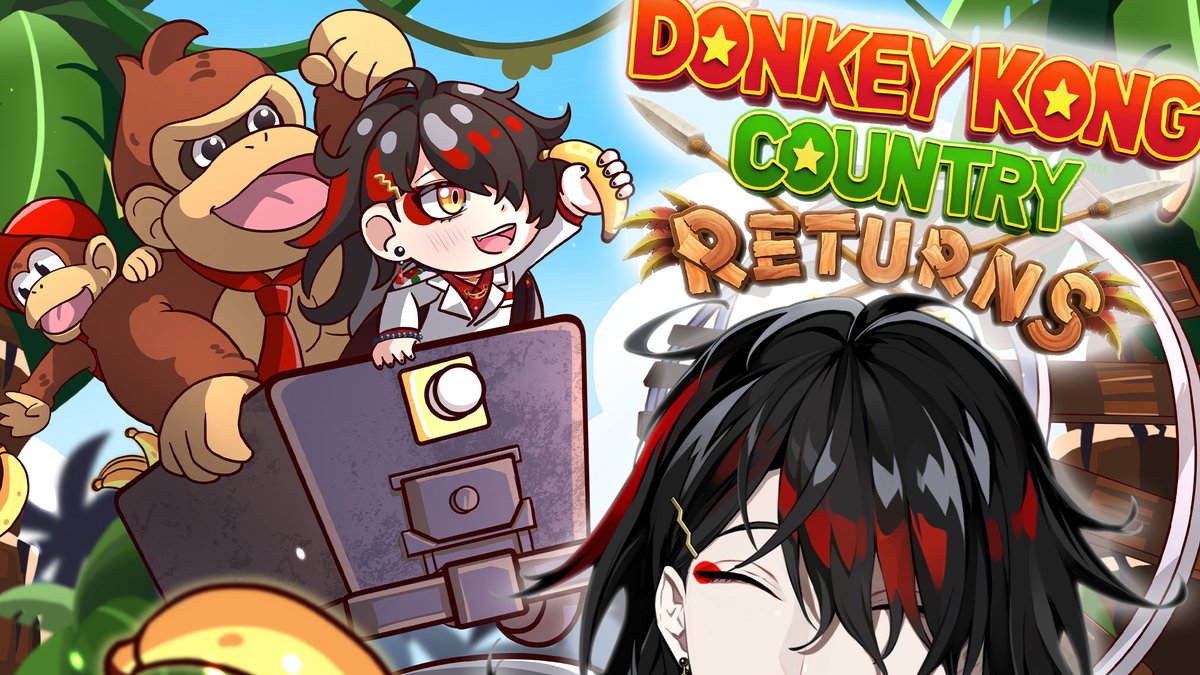 Vox_Akuma's tweet photo. The year is 14,000,000 BC. Dinosaurs roam the earth and I had just started playing the first Donkey Kong Country. Finally, I am continuing the series to finish this and Tropical Freeze before Bananza comes out.

DONKEY KONG COUNTRY RETURNS AT 8PM JST: https://t.co/xGsXWrBvDq https://t.co/R7ZtN9IKns