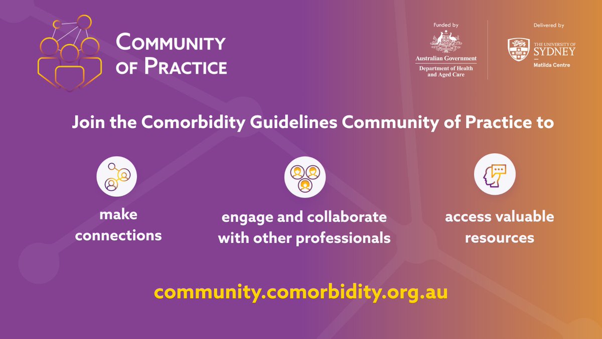 The Comorbidity Guidelines Community of Practice is now live! The Community of Practice will foster collaboration among professionals who work with people experiencing co-occurring AOD use and mental health conditions. Join us at community.comorbidity.org.au