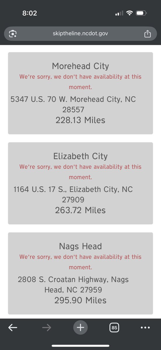 E38435157E's tweet image. Real ID
If you live in Charlotte, here is how far away I searched that still don't have appointments. I'm all for updating my license, but it has to be possible .