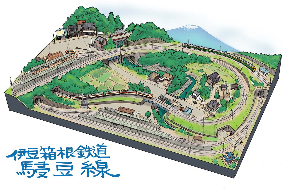 「【身辺雑記】ただいまのところ最新作。実際の駿豆線内では優等列車が普通を追い抜くこ」|池田邦彦【漫画家】「北西鉄道事件〜シャーロック・ホームズの未公開事件記録」連載中のイラスト