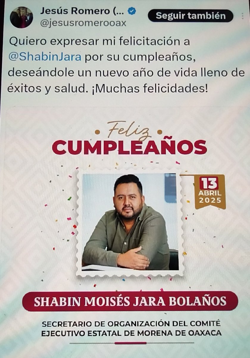 Replica_Tweets's tweet photo. #Oaxaca Más preocupado @jesusromerooax por felicitar al bolsón @ShabinJara, obvio hijo de @salomonj, que atender sus responsabilidades: incendios en todo el estado, bloqueos de protestas, #coatlan condicionando el paso a la costa, la delincuencia a todo lo que da. Pero bueno🤡🤡 https://t.co/3ipTS59DaG