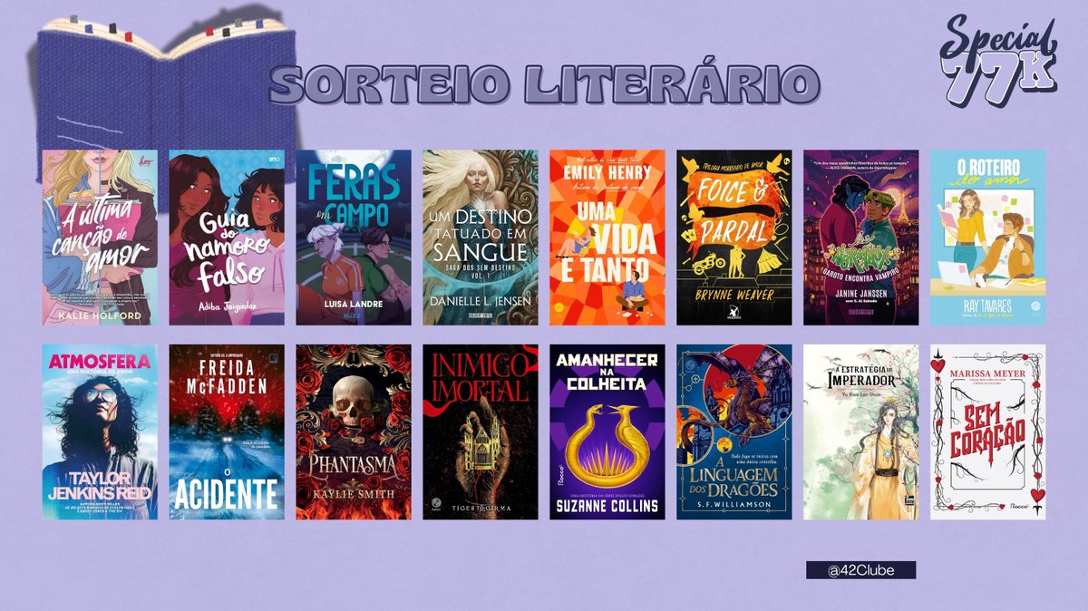 Clube 42 🛍️ (@42clube) on Twitter photo ✨ Sorteio Especial 77K✨
🏆 Prêmio: 1 livro da seleção ou R$50 no pix!
📌 Regras:
📍 Seguir <a href="/42Clube/">Clube 42 🛍️</a>
📍 Dar RT aqui e prontinho!
🗓 ENCERRA 24/04! Já sabem o que vão querer?? Boa sorte a todos!🍀 ✨ Sorteio Especial 77K✨
🏆 Prêmio: 1 livro da seleção ou R$50 no pix!
📌 Regras:
📍 Seguir <a href="/42Clube/">Clube 42 🛍️</a>
📍 Dar RT aqui e prontinho!
🗓 ENCERRA 24/04! Já sabem o que vão querer?? Boa sorte a todos!🍀