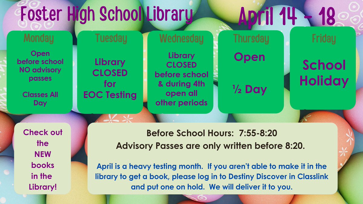 Foster HS Library (@fosterhslibrary) on Twitter photo 