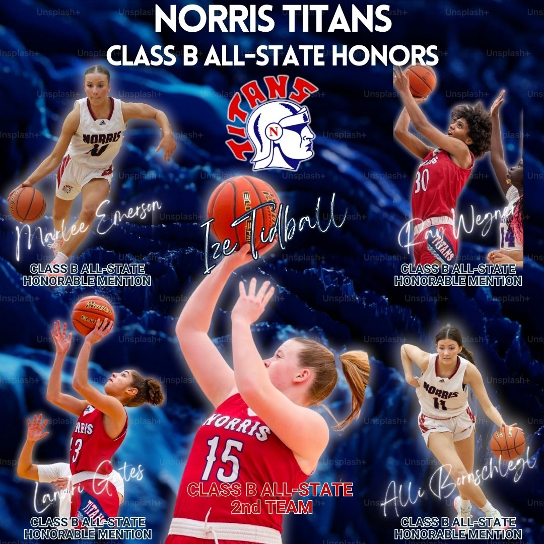 Norris Titan Girls Basketball (@norristitangbb) on Twitter photo Congratulations to <a href="/IzeTidball/">Ize</a> for being selected as Class B 2nd Team All-State! Also, congratulations to <a href="/marlee_emerson2/">Marlee Emerson</a> <a href="/landrigates/">Landri Gates</a> <a href="/abornschlegl/">alli bornschlegl</a> and Ray Wagner for earning Class B All State Honorable Mention! A great honor for these individuals and their teammates! #dbwhsh Congratulations to <a href="/IzeTidball/">Ize</a> for being selected as Class B 2nd Team All-State! Also, congratulations to <a href="/marlee_emerson2/">Marlee Emerson</a> <a href="/landrigates/">Landri Gates</a> <a href="/abornschlegl/">alli bornschlegl</a> and Ray Wagner for earning Class B All State Honorable Mention! A great honor for these individuals and their teammates! #dbwhsh