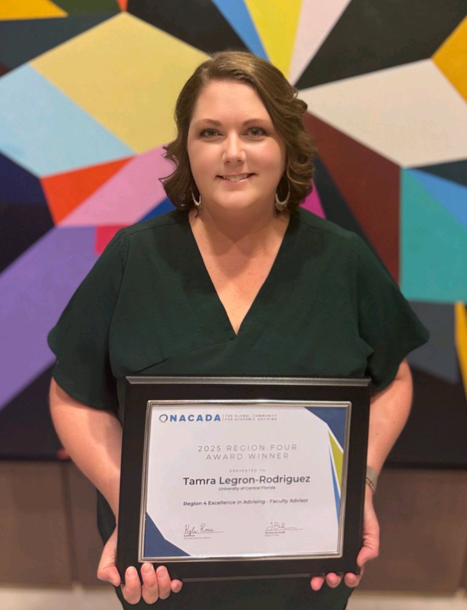 Very proud for the national recognition of Dr. Tamra Legron-Rodriguez, for excellence in advising by NACADA ,the Global Community for Academic Advising! It focuses on promoting and supporting quality academic advising in higher education! #UCF #Chemistry #advising #excellence