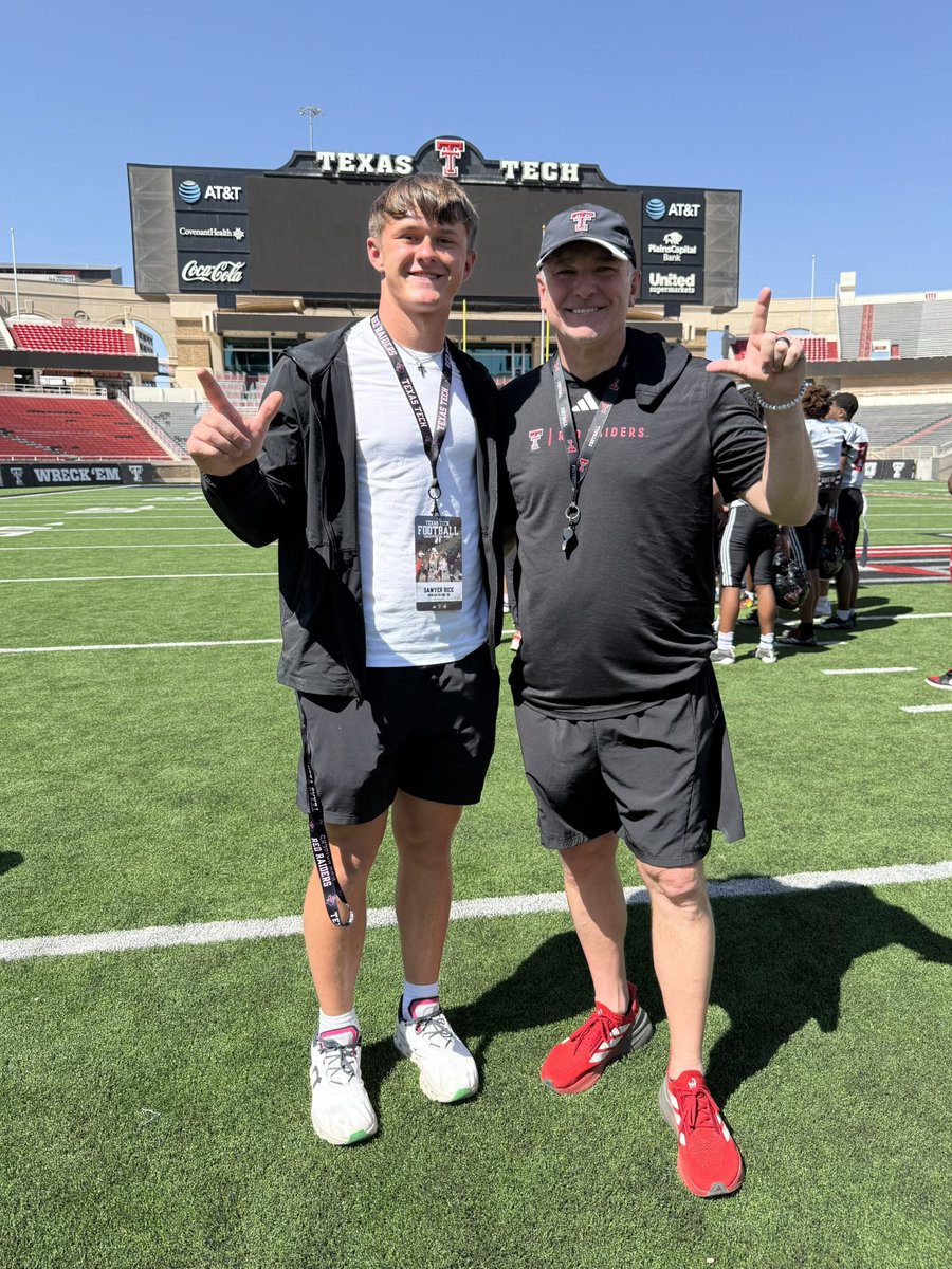 Sawyer Rice (@sawyer_rice07) on Twitter photo Thanks <a href="/TexasTechFB/">Texas Tech Football</a> for having me out! Had a great time! Be back soon! <a href="/JoeyMcGuireTTU/">Joey McGuire 🌵</a> <a href="/jkbtjc_53/">James Blanchard 🌵</a> <a href="/Coach_Leftwich/">Mack Leftwich</a> <a href="/COACHJUICE_/">Justin Johnson</a> <a href="/GarretMcGuire/">Garret McGuire</a> <a href="/CoachMcBath/">Darcel McBath</a> <a href="/JarrettDRamirez/">Jarrett Ramirez</a> <a href="/DuncanDemonFB/">Duncan Demon Football</a> <a href="/CoachTerry12/">Matt Terry</a> <a href="/Legends_Jacob/">Jacob Morrison</a> <a href="/CoachGeorge5/">Tom George</a> <a href="/On3Recruits/">On3 Recruits</a> <a href="/247Sports/">247Sports</a> <a href="/Bdrumm_Rivals/">Brandon Drumm</a> <a href="/N_W_Sports/">Nation Wide Sports!</a> Thanks <a href="/TexasTechFB/">Texas Tech Football</a> for having me out! Had a great time! Be back soon! <a href="/JoeyMcGuireTTU/">Joey McGuire 🌵</a> <a href="/jkbtjc_53/">James Blanchard 🌵</a> <a href="/Coach_Leftwich/">Mack Leftwich</a> <a href="/COACHJUICE_/">Justin Johnson</a> <a href="/GarretMcGuire/">Garret McGuire</a> <a href="/CoachMcBath/">Darcel McBath</a> <a href="/JarrettDRamirez/">Jarrett Ramirez</a> <a href="/DuncanDemonFB/">Duncan Demon Football</a> <a href="/CoachTerry12/">Matt Terry</a> <a href="/Legends_Jacob/">Jacob Morrison</a> <a href="/CoachGeorge5/">Tom George</a> <a href="/On3Recruits/">On3 Recruits</a> <a href="/247Sports/">247Sports</a> <a href="/Bdrumm_Rivals/">Brandon Drumm</a> <a href="/N_W_Sports/">Nation Wide Sports!</a>