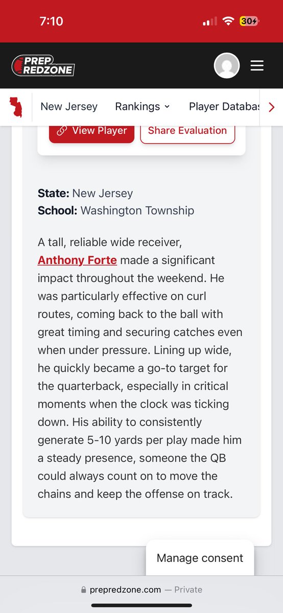 Thank you <a href="/JonDavalosFB/">Jonathan Davalos</a> and <a href="/PrepRedzoneNJ/">Prep Redzone New Jersey</a> for the article and including me in the top performers from this weekend. Had fun competing. <a href="/WTHSMinutemen/">Minutemen Football</a> <a href="/SchatzmanMike/">Mike Schatzman</a>