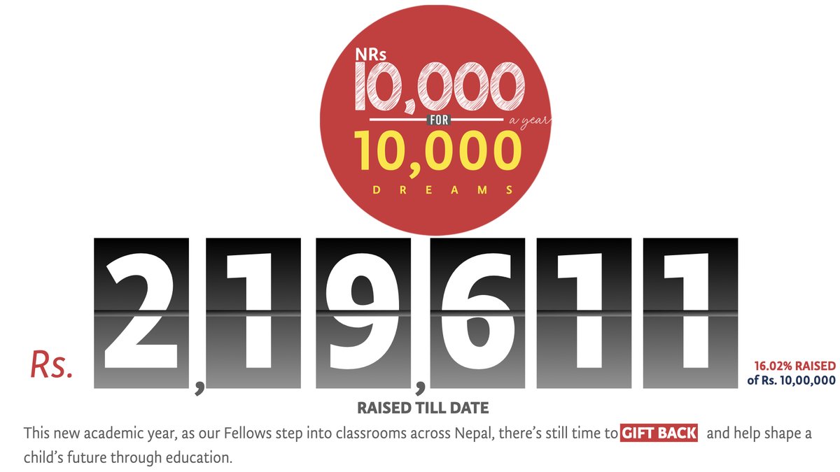 As 36 new Fellows step into classrooms this new academic year 2082, over 8,000 dreams walk in with them. 
Together, with 500+ changemakers, we're reimagining education in Nepal.
This New Year, be part of the movement.
Support #10Kfor10K Dreams campaign

teachfornepal.org/tfn/campaign/1…
