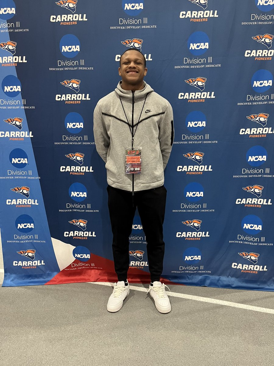 Tamarion Garner (@garner_1x) on Twitter photo Had a great day at Carrol University for the Jr day. Thank you to all the coaches and players for giving us a tour around the University.
Thank you <a href="/CoachHolleyCU/">Garren Holley</a> for the Jr day invite hope to come back. Had a great day at Carrol University for the Jr day. Thank you to all the coaches and players for giving us a tour around the University.
Thank you <a href="/CoachHolleyCU/">Garren Holley</a> for the Jr day invite hope to come back.