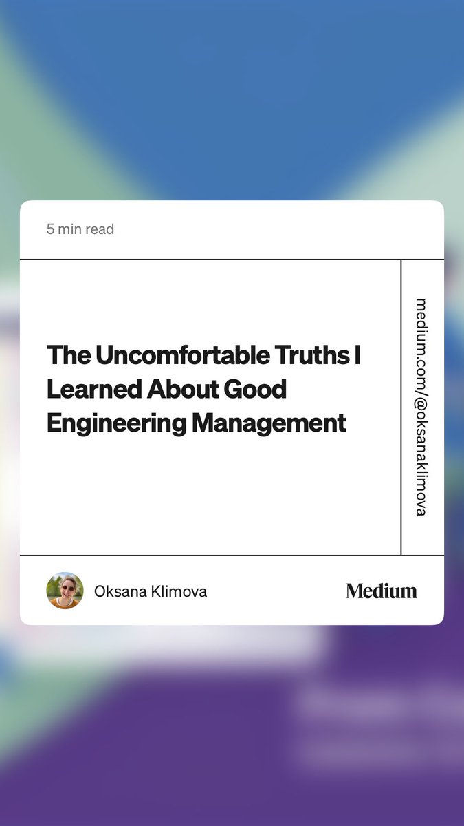 okklim's tweet photo. I’ve been sitting on this for too long.

There comes a point when you’ve seen enough, learned enough (sometimes painfully), and thought way too much about your job to keep it all in your head. So I finally gave in - and wrote my first piece on Medium.
 https://t.co/9WuTVSZtvp https://t.co/MyUkPrCOjY