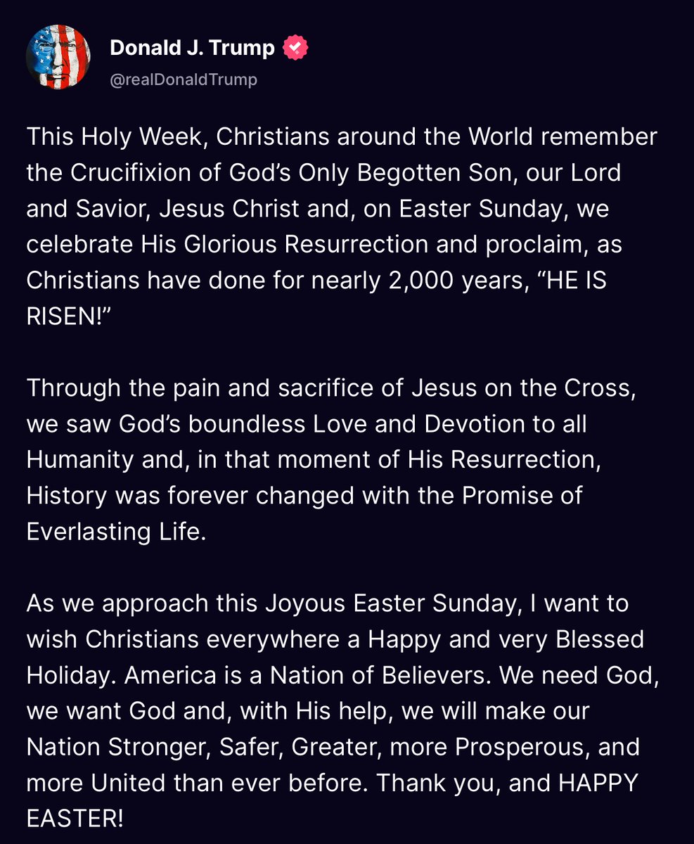 From President Trump:

HAPPY EASTER