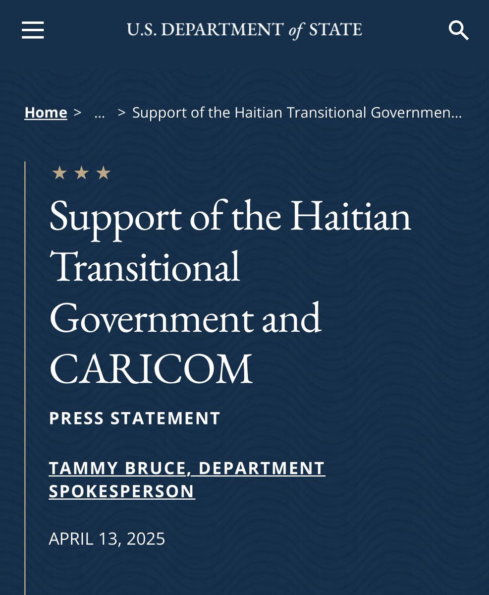 Following discussions between the Secretary and Deputy Secretary of State with Prime Minister of Barbados and Chairman of the Caribbean Community (CARICOM) Mia Mottley, the United States supports the statement by CARICOM condemning any actions to destabilize Haiti’s Transitional