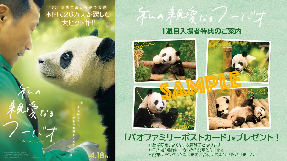 私の親愛なるフーバオ 』 🌟1週目入場者特典のご案内🌟 4/18（金）より