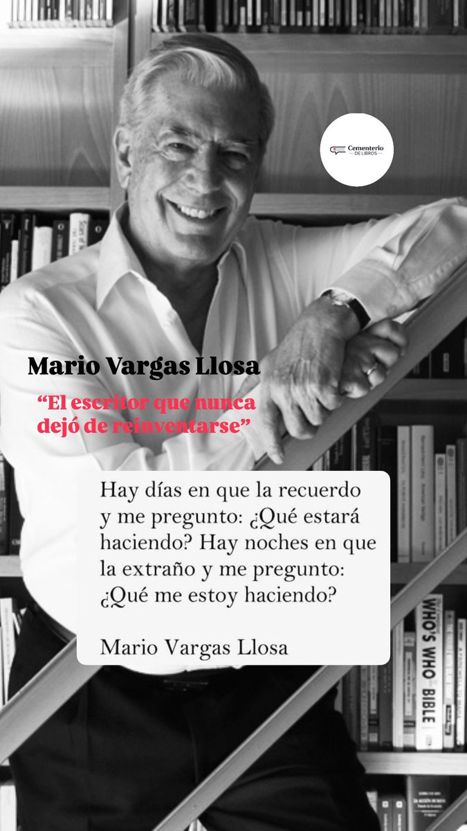 🕊️ Mario Vargas Llosa, el escritor que nunca dejó de reinventarse

Hoy despedimos a una de las voces más poderosas y desafiantes de la literatura en español. Mario Vargas Llosa no solo escribió grandes novelas: se reinventó con cada una de ellas, explorando estilos…