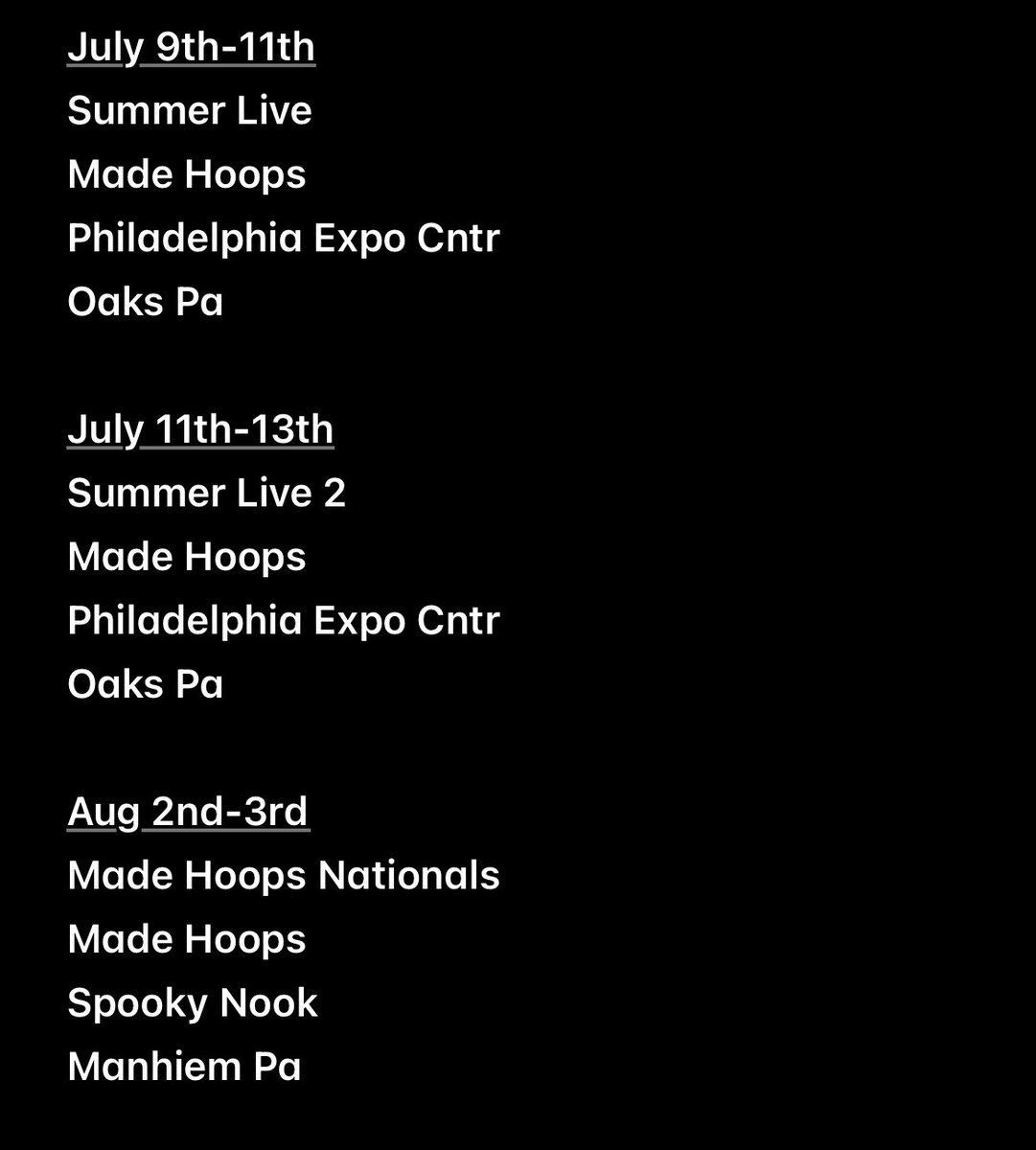 Here is my Tournament Schedule
My DM is ALWAYS OPEN to ALL coaches