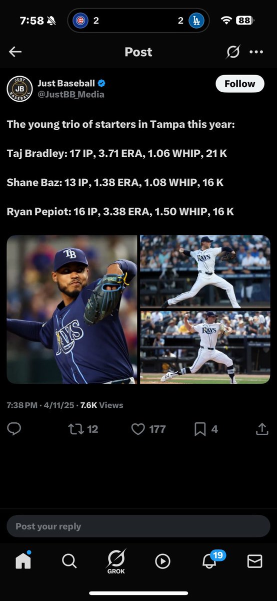 geihmtime's tweet photo. @thekapman @Cubs @J_Steele21 @JesseRogersESPN @ESPN1000 Time to get on the phone with the Rays.  I’d prefer Taj..

You offer them Kevin Alcantara, Triantos, Jack Neely &amp; Jaxon Wiggins. https://t.co/5qrxjdshyJ