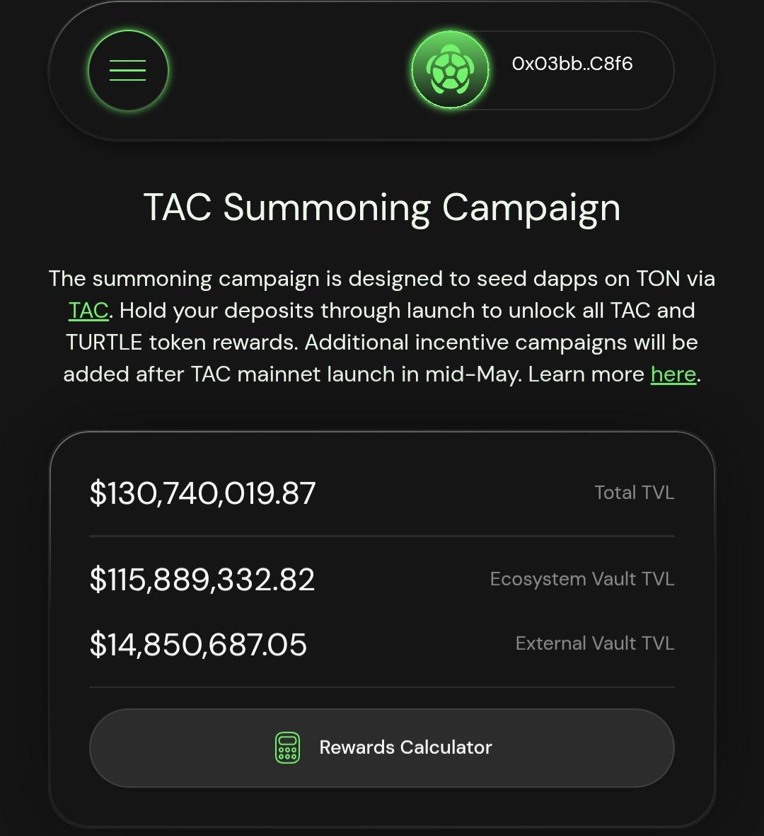 OnuJoshua8's tweet photo. TURTLE POWER UNLEASHED! @TacBuild's TVL just smashed $130M and is still climbing!

Get ready to ride the wave and maximize your rewards with TAC! Don't miss out on this opportunity!

#TAC #TacBuild #Blockchain #Web3 #TurtleMania" https://t.co/HXUOlf0O1G
