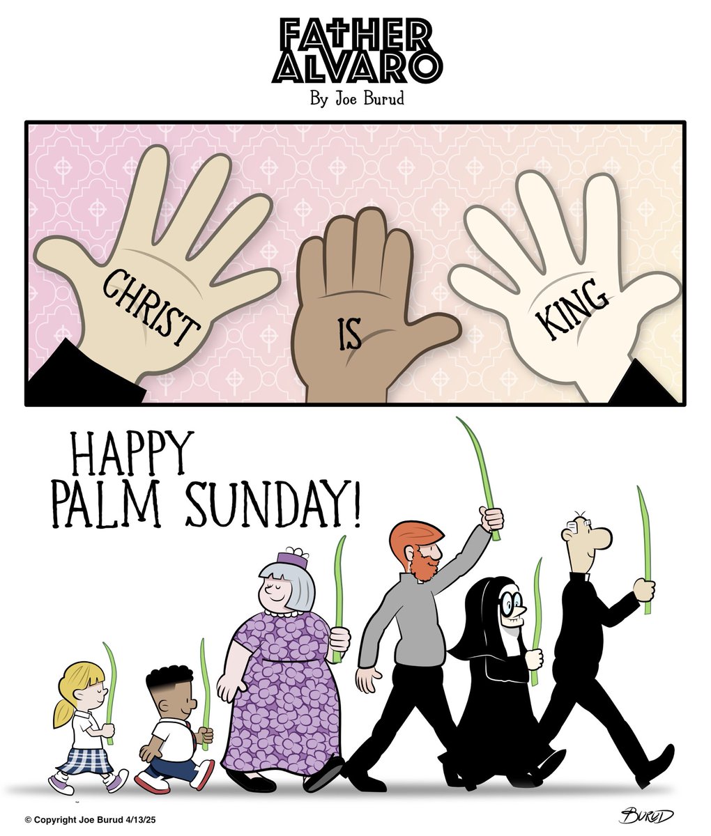 FrAlvaroComics's tweet photo. Happy Palm Sunday everybody!
#catholic #catholiccomics #catholiccartoons #catholicism #lent #comics #cartoons #faith #catholichumor #catholicart #webcomic #catholicwebcomic  #palmsunday https://t.co/pBtAxw0frI
