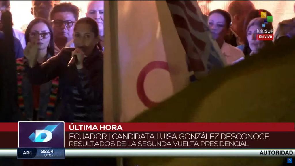 #UltimoMinuto La candidata Luisa González no reconoce los resultados debido a las irregularidades presentadas por el cne ecuatoriano entre otras irregularidades reportadas en transcurso de esta jornada electoral, una de ellas son las boletas sin las firmas correspondientes.