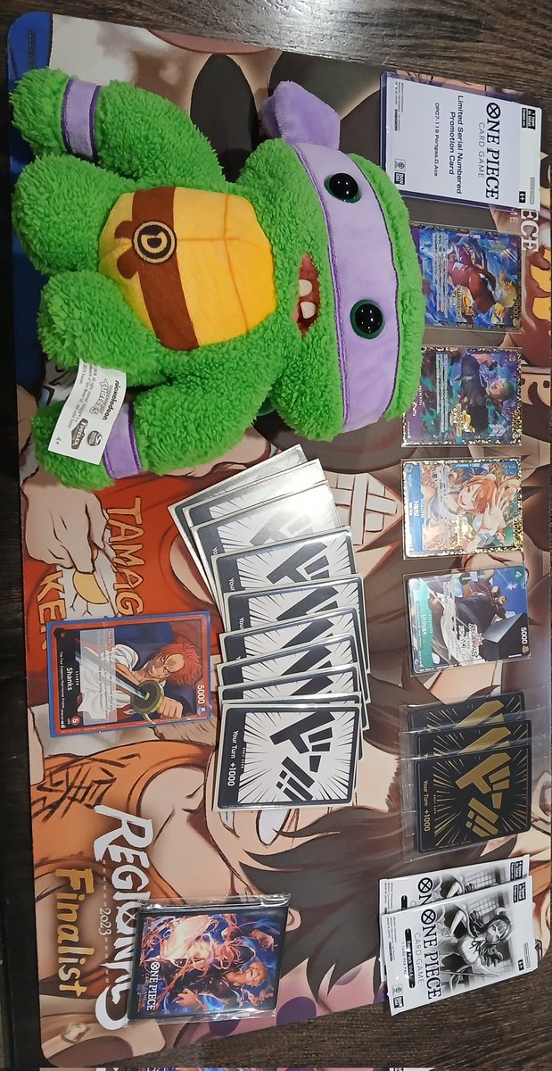 Ended up getting 8th with Shanks.
BB 2-1✅️ 
Kata 2-0✅️ <a href="/JimbeiTCG/">Jimmy H</a> 
Doffy 0-2❌️ <a href="/itsgodsplan/">Seven07</a> 
Overall happy with the last minute swap and I am excited to test for Peoria. Not sure if I will stick with Shanks or not.