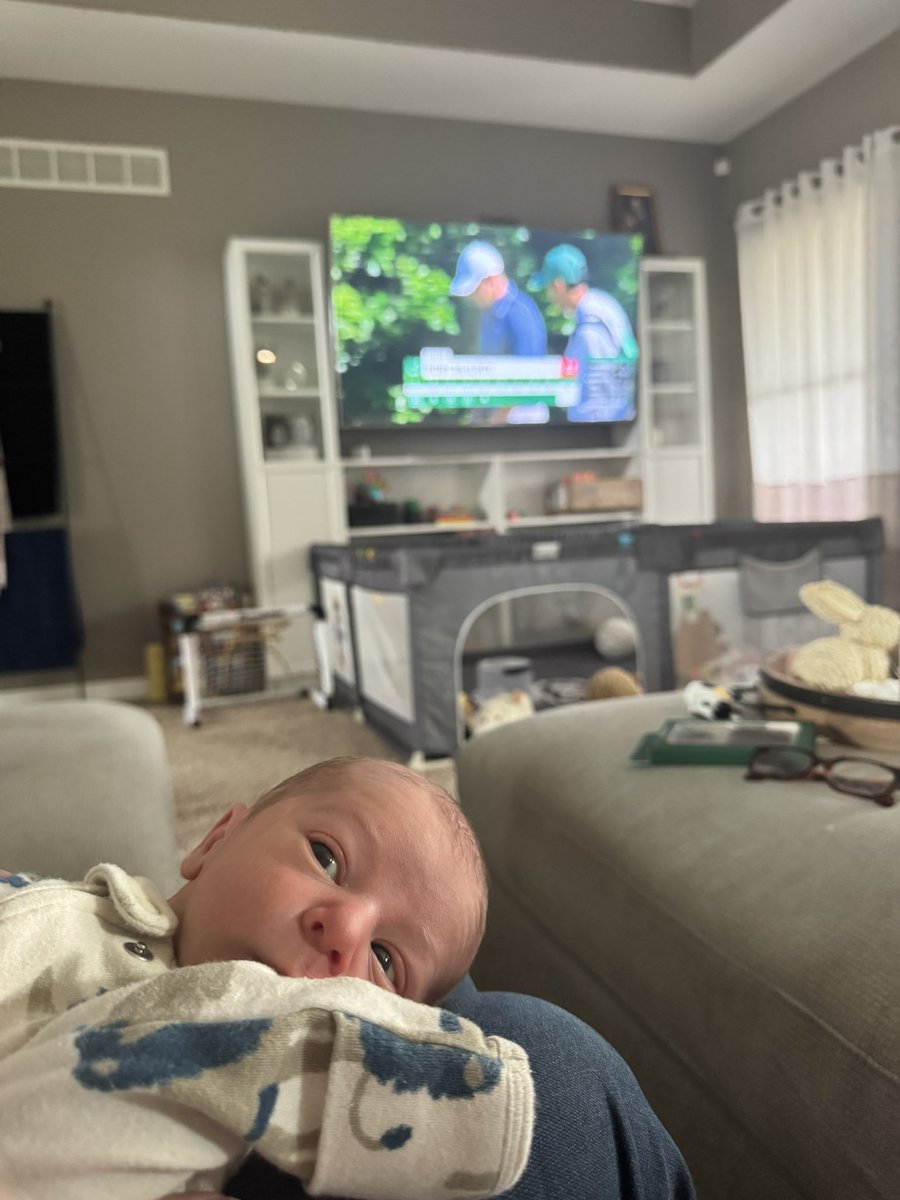 smashley_4's tweet photo. Hello world. Meet Cooper Scott Egel. 

Made it home just in time to watch Rory seal the Grand Slam. 🥰⛳️ #happyhappyhappy https://t.co/JqtMgYY34j