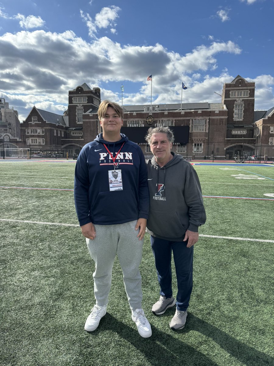 mikeybaldwinn's tweet image. Thank you @coach_ru and @CoachMetzler for the great Junior Day! Can’t wait to be back in Philly to compete @PennFB camp this summer.