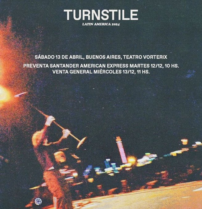 AcostaMzk's tweet photo. El 13 de Abril de 2024, 1 año atrás, @TURNSTILEHC 
se presentaba por última vez en #BuenosAires 🇦🇷. https://t.co/tD2PDe60PL