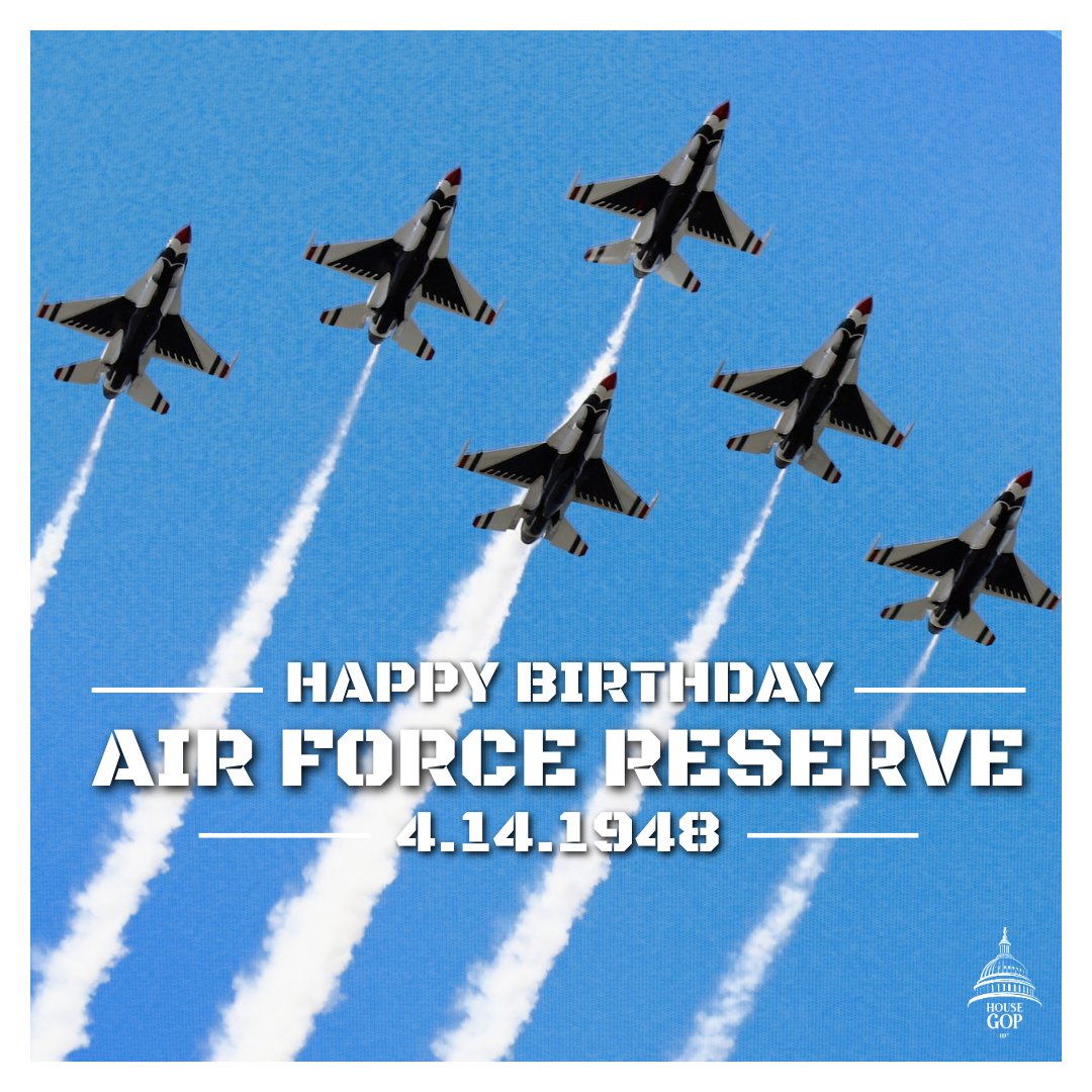 House Republicans (@housegop) on Twitter photo Happy Birthday, <a href="/USAFReserve/">Air Force Reserve</a>! Today marks 77 years of flying, fighting, and winning from our nation's airmen. Here’s to many more! Happy Birthday, <a href="/USAFReserve/">Air Force Reserve</a>! Today marks 77 years of flying, fighting, and winning from our nation's airmen. Here’s to many more!